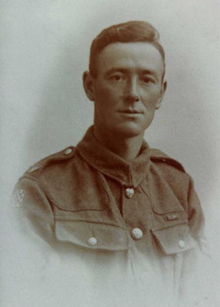 2761 Cpl F J Harper of Etnam Street, Leominster, wearing the ribbon of the French Croix de Guerre.