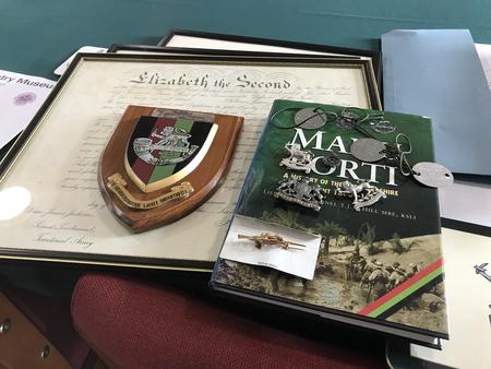 Bill brought in some items to show us, including his framed commissioning scroll and ID tags.