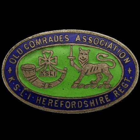 KSLI and Herefordshire Regiments Old Comrades Association lapel badge