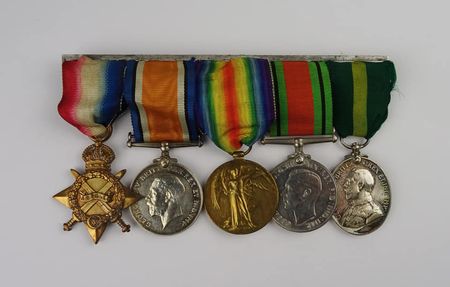 The medals awarded to 975 Pte Thomas Fletcher who in 1965 made the journey back to Gallipoli for the 50th Anniversary - one of the "Intrepid Three"