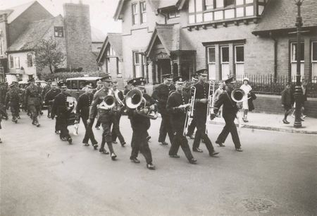 William Jessett marching with the Town Band - possibly the Coronation 1937