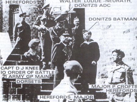 Major Crofts taking part in the arrest of GAdml Doenitz