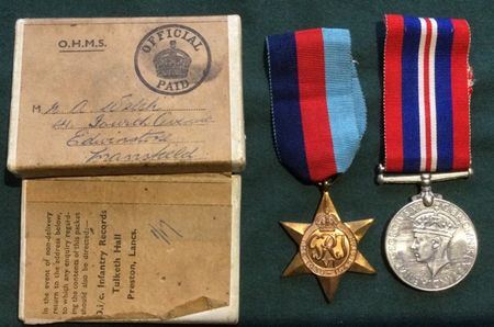 Alf's medals - the 1939/45 Star and the War Medal.