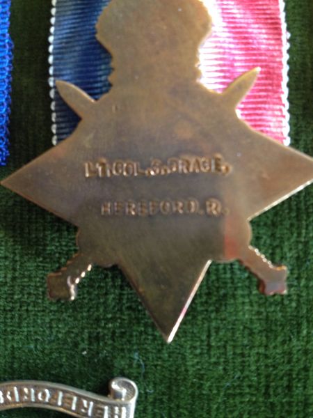 The reverse of Col Drage's 1914/15 Star