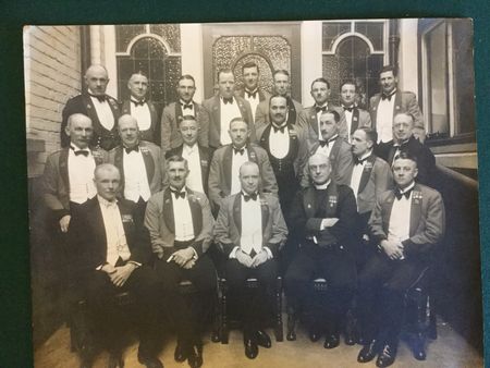 The officers dining at The Green Dragon hotel in the 1930s