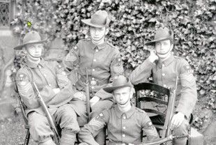 Men of the HRVC showing the 'HF' flash.
