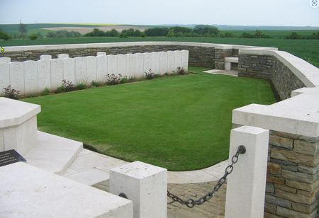 Ten Tree Alley Cemetery looking across the Somme landscape