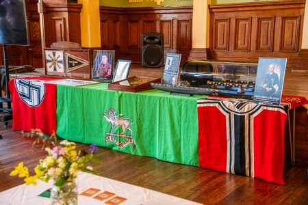 The display assembled by the museum at the Town Hall.