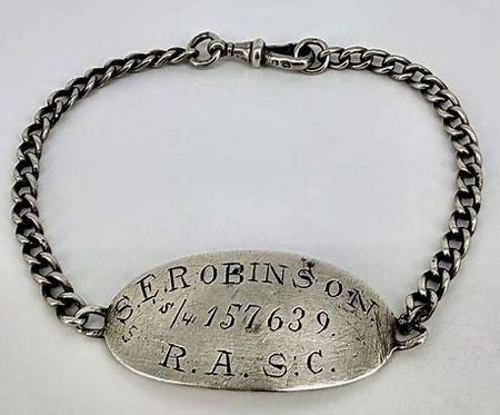 Example of a WW1 privately produced ID bracelet