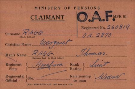 Pension application from Margaret Tom's wife