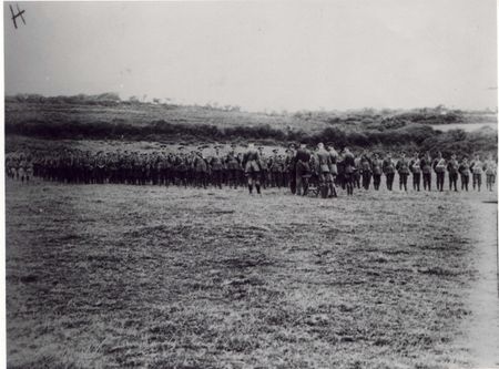 Pte Cale receiving his Territorial Efficiency Medal at Camp in 1934