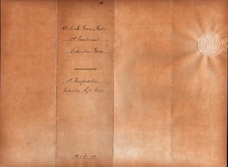 The Commissioning Scroll of 2Lt ALB Green