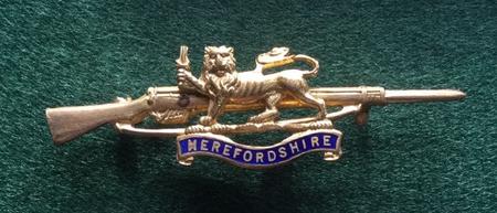The rifle in pride of place on this Herefordshire Regiment sweetheart brooch.