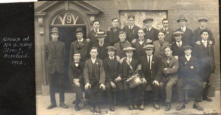 A band of young volunteers for the Herefordshire Regiment in September 1914