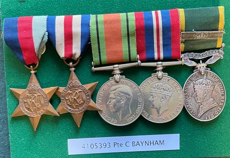 Pte C Baynham's medals