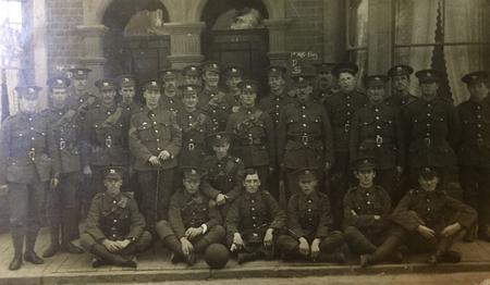 Troops from the 1st Battalion in billets in Northampton 1915