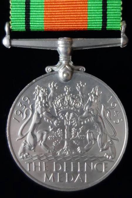 The reverse of the Defence Medal