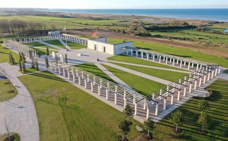 The British Normandy Memorial overlooking Gold Beach, inaugurated in 2021.