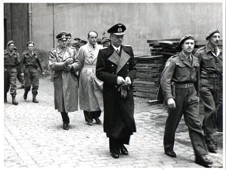 The arrest of Grand Admiral Doenitz, Gen Jodl and Dr Speer