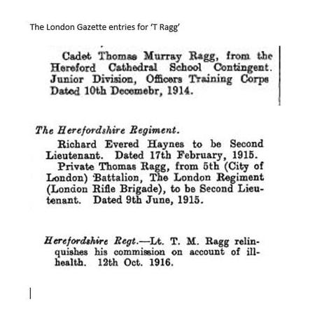 London Gazette entries for both T Raggs
