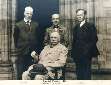 Percy Hull - rear centre - with other musicians, including Sir Edward Elgar (seated).