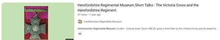 The you tube reference to two ''Herefordshire' Regiment' VCs